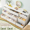 White Dresser TV Stand With 9 Drawers For Bedroom Storage