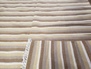 Indian Striped Blanket 6x9, Large Indo Kilim Area Rug, Earthern Tones Woolen Hand-Woven Flatweave South American Style Queen Size Bedspread