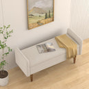 Teddy velvet storage stool, ,with storage space, suitable for apartments, living rooms and bedrooms-BEIGE(45.98'*16.75'*21.75')