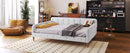 Full Size Upholstered Daybed with 4 Support Legs,Beige(Old SKU:DL001825)