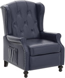 Wingback Recliner Chair Massage And Heat Tufted PU Leather
