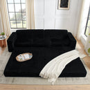 Modern Minimalist Style L Shape Modular Sectional Sofa with Corduroy Finish in Black