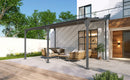 Outdoor Wall-Mounted Gazebo with Sloped Roof Design, UV Protection, and Durable Iron Frame, 14.76x9.22 FT, Gray