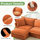 Modern Slipcovered 2-Seat Sofa Couches for Living Room, 2 Seater Sofa, Plain Chenille Deep Seat Sofa with Upholstered Cushion&Detachable Cover, Comfy Sofa Couch for Small Space, Apartment,Orange