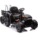 Ride on Tractor with Trailer,24V Battery Powered Electric Tractor Toy, 200wx2motor 1.86-4.97MPH/Remote Control,electric car for kids,Three speed adjustable,USB,MP3, Bluetooth,LED light, safety belt
