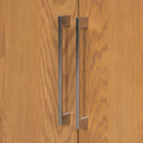 U_STYLE Impressive 90.6'' Tall Cabinet with Oak Veneer and Glass Doors,Suitable for Study,Entryway, Hallway, Living Room, Foyer