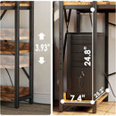 Rustic Brown Desk With Built In Power And Spacious Storage For Home Office