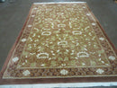 6' X 9' Vintage Handmade India Floral Wool Rug Nice Toffee Caramel Nice