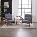 Mid-Century Modern Accent Chair, Arm Chair Living Room Chairs with Pillow Upholstered Reading Chair with Solid Wood Frame &  Living Room Bedroom Balcony (Antique Dark Grey)