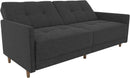 Contemporary Upholstered 76 Inch Grey Sleeper Sofa