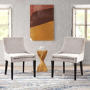 Corduroy Upholstered Dining Chairs With Wood Legs Set Of 6
