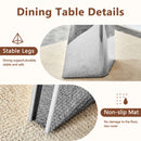 Table and chair set.63'x31.5x30' Luxurious Snow Mountain Patterned Sintered Stone Table with Silver Metal Butterfly Legs.Paried With 4 Light Gray High-quality PU Chairs With Arched Metal Legs.