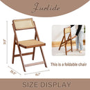 Rattan Folding Chair Walnut Finish Indoor Outdoor Dining