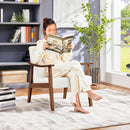 Ivory Professionally Upholstered Fabric Armchair High Back
