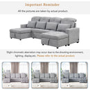 110.2' Oversized U-shaped Sofa Versatile Sectional Sofa Pull-out Sofa Bed with Double Storage Chaise Lounges and Two USB Ports for Living Room,Gray