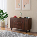 Rustic Brown Sideboard Buffet Cabinet With Three Drawers