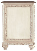 Realyn - Chair Side End Table - Insert Mirror - White / Brown