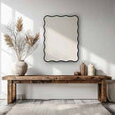 Wavy Mirror - Rectangular Antique Brass Mirror