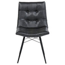 Aiken Faux Leather Upholstered Dining Side Chair Charcoal Grey (Set of 4)