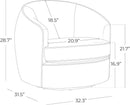 Swivel Barrel Chair Cream Upholstered Fully Assembled