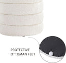 Round Ottoman With Hidden Storage And Cushioned Top