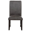 Averill Faux Leatherette Upholstered Dining Side Chair Dark Grey (Set of 2)