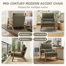 Mid Century Emerald Linen Upholstered Accent Chair