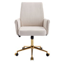 Ergonomic Mid-Back Office Chair With Striped Fabric