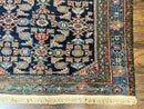 Antique Persian Tribal Rug 5x7, Navy Blue & Pink, Hand Knotted Handmade 1920s Wool Rug, Allover Pattern, Persian Hamadan Rug