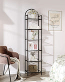 Six Tier Bookcase With Tempered Glass Shelves Home Office
