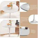 31.4 'round dining table, medieval white tulip dining table, 2-3 person metal base dining table, easy to assemble casual coffee table, office desk