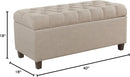 Tufted ExtraLarge Storage Ottoman Bench Hinged Lid
