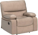Taupe Microfiber Reclining Sofa Set for Living Room