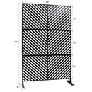 Outdoor & Indoor Privacy Screen Metal Privacy Screen 76' H×48' W, Freestanding Decorative Privacy Screen for Deck Balcony Patio, Privacy Fence Panels for Outside Lawn Garden PS113 BLACK