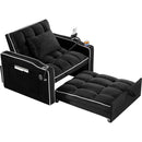 Convertible Sleeper Chair Sofa Bed Adjustable Pull Out Sleeper Chair Bed Multi-Pockets Folding Sofa Bed for Living Room Bedroom Small Space,3-in-1 Sofa Bed, (Black)