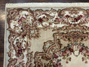 Aubusson Rug 8x12, European French Savonnerie Design, Thick Wool Pile, Elegant Rug, Cream Beige Light Green