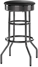 Heavy Duty Backless Swivel Bar Stools with Faux Leather