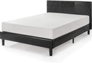 Queen Faux Leather Platform Bed Frame With Wood Slats