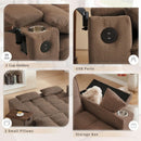 65 Inches Durable Convertible Sleeper Sofa ChocolateBrown