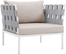 Harmony Aluminum Outdoor Sectional Sofa Set White Cushions