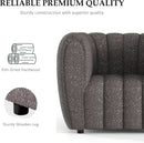 Charcoal Gray Vertical Channel Tufted 3 Piece Sofa Set