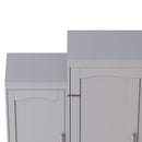 Queen Size Murphy Bed, Wooden Queen Wall Bed with 2 Wardrobe and Storage Shelf, Multifunctional Foldable Platform Bedframe for Guest-Room, Bedroom, Gray