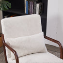 Mid-Century Modern Accent Chair, Arm Chair Living Room Chairs with Pillow Upholstered Reading Chair with Solid Wood Frame & Living Room Bedroom Balcony (beige)