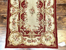 Needlepoint Runner Rug 2.5 x 10.7, Tan Runner Rug, Flatweave Runner, Aubusson European Design, Needlepoint Rug, Long Runner, Hallway Rug