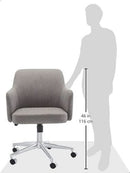 Light Gray Office Chair With 360 Swivel For Modern Home Office