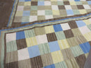 5' X 8' Hand-knotted Kilim Dhurrie Wool Cotton Rug Flat Weave Carpet Checkered Pattern Colorful Multicolor