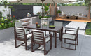 Elegant Patio Dining Set with Removable Cushions in Dark Brown Acacia Wood for Outdoor Spaces