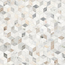 Arabescato Venato White Cube 11.73"x13.47" Honed Marble Mesh Mounted Mosaic Tile - MSI Collection
