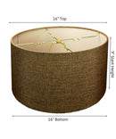 Chocolate Burlap Hardback Drum Lampshade 16"x16"x8"