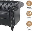 3 Piece Living Room Sectional Sofa Set Black Modern
